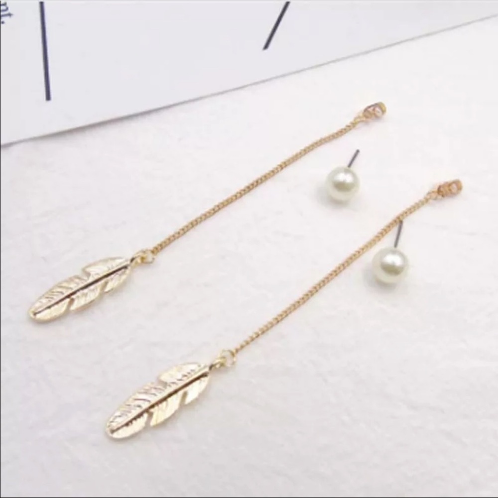 New Long Metal Chain Tassel Simulated-pearl Drop - Picture 4 of 7
